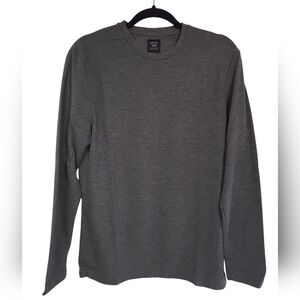 Level Ten Men's Crew Neck Long Sleeve Knit Tee T-Shirt Charcoal Gray Size Small
